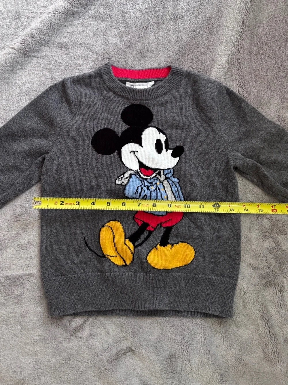 Baby Gap Disney 4T / 4 Years Mickey Mouse Heather Gray Grey Sweater Top EUC